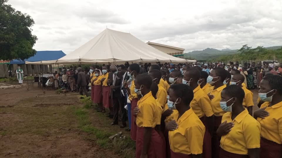 Students at the opening of Tiyende Pamodzi Girls School