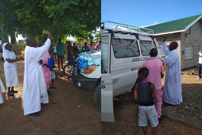 Blessing the new ambulance at Nakalanzi helath centre