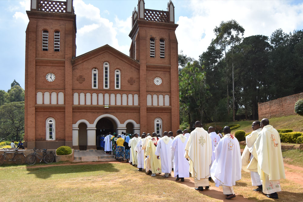 procession of priests at Bembeke Cathedral in Dedza Diocese