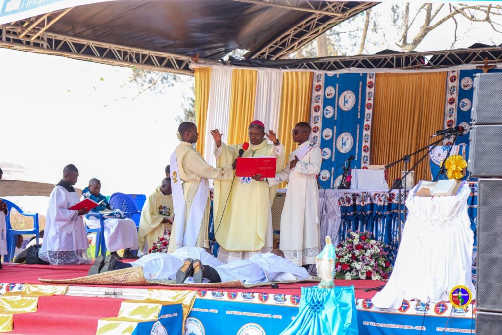 Archbishop Fortunatus with Fr Bengo and Fr Chimbiya