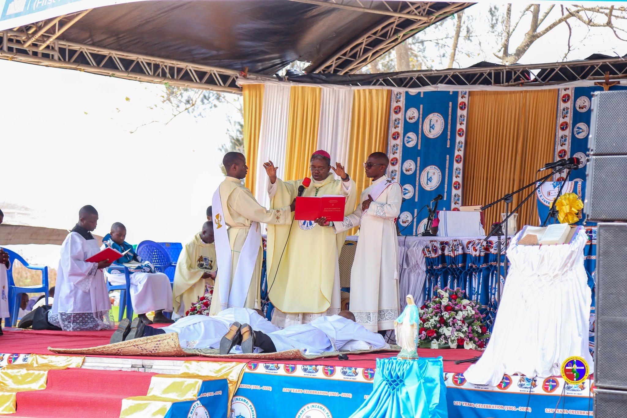 Archbishop Fortunatus with Fr Bengo and Fr Chimbiya